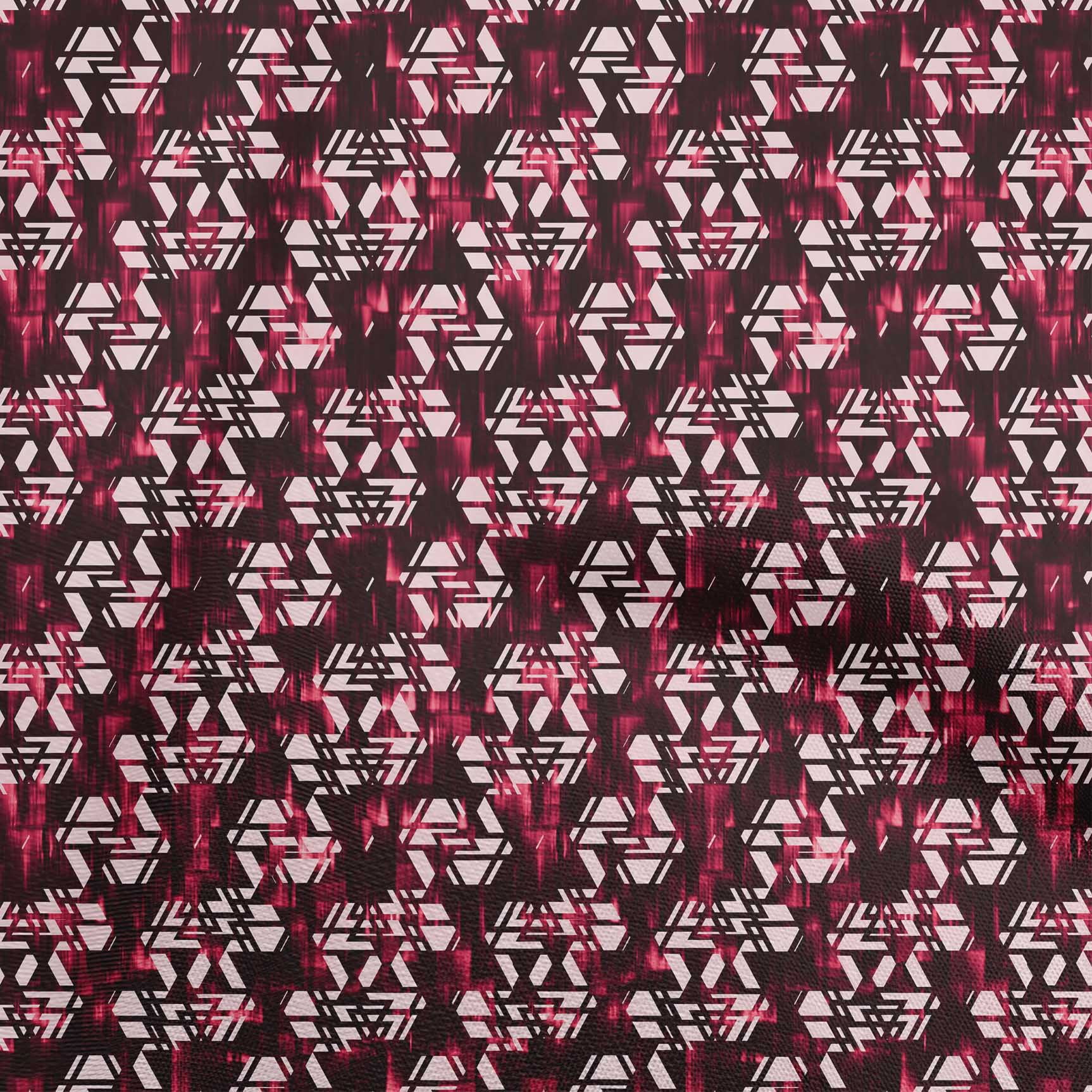 oneOone Cotton Silk Red Fabric Abstract Dress Material Fabric Print Fabric By The Yard 42 Inch Wide