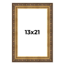 13x21 Frame Vintage Gold Solid Wood Picture Frame | 2.5 Inch Moulding Width | Ornate Bronze Museo