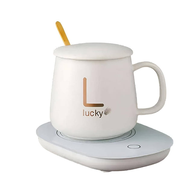 Taza de Cerámica MYRVA con Calentador Eléctrico y Cuchara