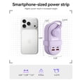 thumbnail image 2 of ORICO 7-in-1 Portable Travel Power Strip with USB Ports – 4.4ft Flat Plug Extension Cord with 3 AC Outlets, 2 USB-A, 2 USB-C (45W), Cruise Ship Approved Compact Charging Station(PURPLE), 2 of 8