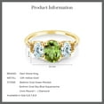 thumbnail image 4 of Gem Stone King 10K Yellow Gold Oval Green Peridot Sky Blue Aquamarine and Accent Diamond Ring for Women | 2.46 Cttw | Gemstone Birthstone.5 (Size 7.5), 4 of 4