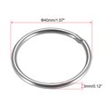 thumbnail image 2 of Uxcell 1.57'' x 0.12'' O Ring Strapping Welded Round Rings 201 Stainless Steel Silver Tone  6pcs, 2 of 2