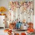 thumbnail image 3 of Shower Curtain 72"W x 84"L Fall Thanksgiving Pumpkins Watercolor Leaves Fabric Shower Curtains Set with Hooks Water Repellent Bathroom Curtains Machine Washable Bathroom Accessories, 3 of 6