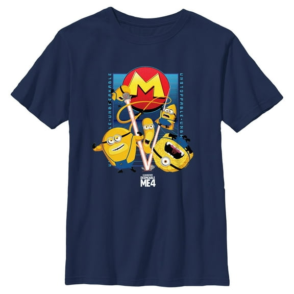 Boy's Despicable Me 4 Mega Minions Poster  Graphic T-Shirt