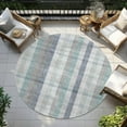 thumbnail image 6 of Addison Rugs Chantille Indoor/Outdoor Transitional Plaid Silver Washable Round Rug, 8' x 8', 6 of 6