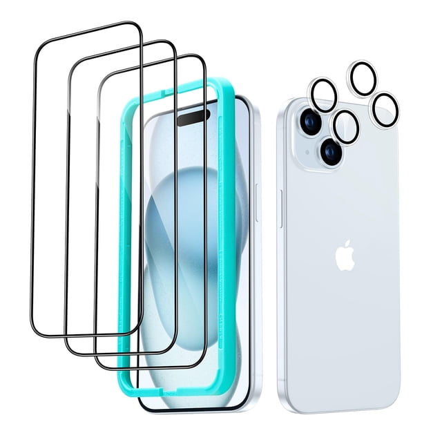 Protector de pantalla y protector de lente de cámara para iPhone 15 Plus