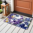thumbnail image 3 of Purple Blue Flower Front Door Rugs 2x3 ft Watercolor Purple Blue Floral Butterfly Small Rug for Entryway Non Slip Washable Bathroom Door Mat Absorbent Floor Mat for Indoor Entrance, 3 of 9