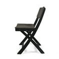 thumbnail image 3 of GDF Studio Truda Outdoor Acacia Wood Foldable Bistro Chairs with Wicker Seating (Set of 2), Dark Gray Finish and Brown Wicker, 3 of 10