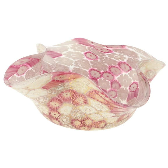 GlassOfVenice Murano Glass Millefiori Decorative Bowl - Tender Rose