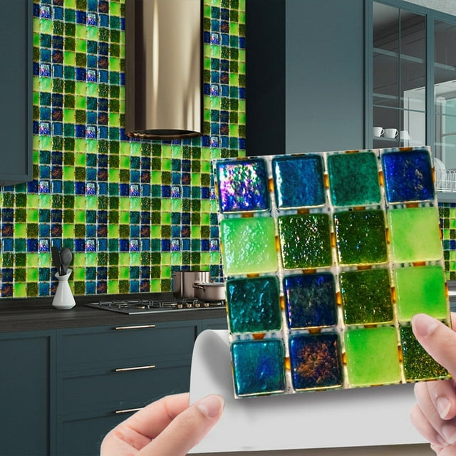 Wall Sticker for DIY Home - Ceramic Tile Paste 3D Lattice Design 10pc Peel and Stick Wall 10PCS