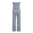 thumbnail image 6 of vigerkar Womens Y2k 2 Piece Outfit Strapless Crop Tube Top and Wide Leg Pant Matching Sets Loungewear Holiday Beach Outfit 2025 Blue, L, 6 of 7