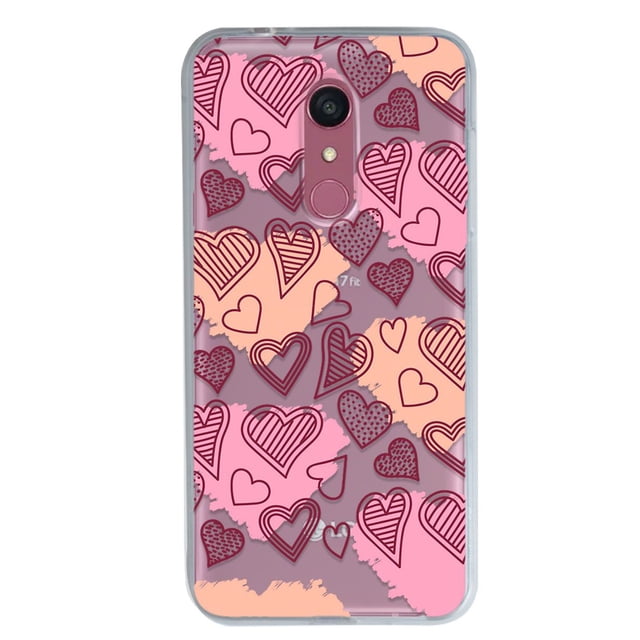 Funda InstaCase para LG Q7 Corazones Manchas Uso Rudo Protector Antigolpes