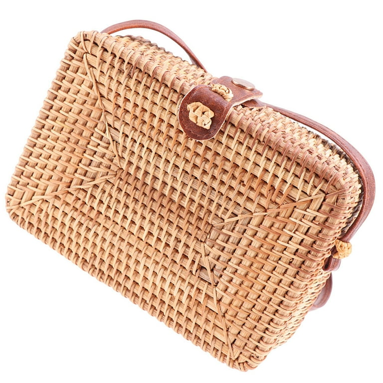 Square Crossbody Rattan Bag Rattan Woven Handbag Hand Woven Rattan Purse for Women Walmart