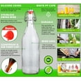 thumbnail image 4 of Botella de vidrio AYL con tapa abatible de 1 L, paquete de 4, hermética, 4 of 9