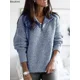thumbnail image 5 of Otoño Invierno Jersey cálido suéter mujer moda sólido manga larga prendas de punto cuello con cremallera suéter de punto suelto Jumper Top S-5XL, 5 of 5