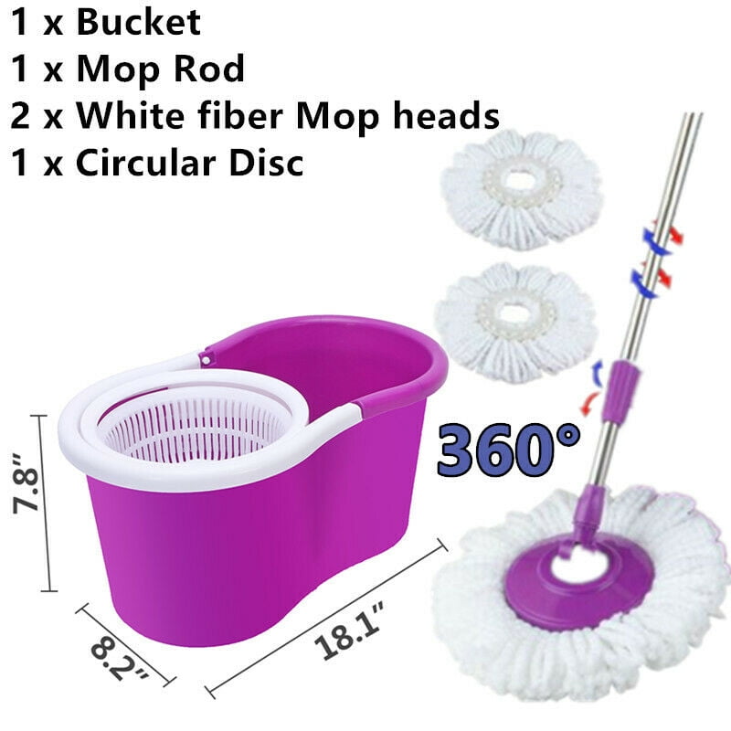 Spin Mop Hardwood Floor Cleaner, Microfiber Mop and Bucket with
