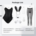 thumbnail image 4 of Conjunto de disfraz de cosplay Senpai de conejita para mujer, conjunto de medias de malla y pantimedias de una pieza con animación de conejita, 4 of 7