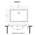 thumbnail image 3 of Ruvati 20 x 14 inch Brushed Gold Polished Brass Rectangular Bathroom Sink Semi-Recessed, 3 of 8