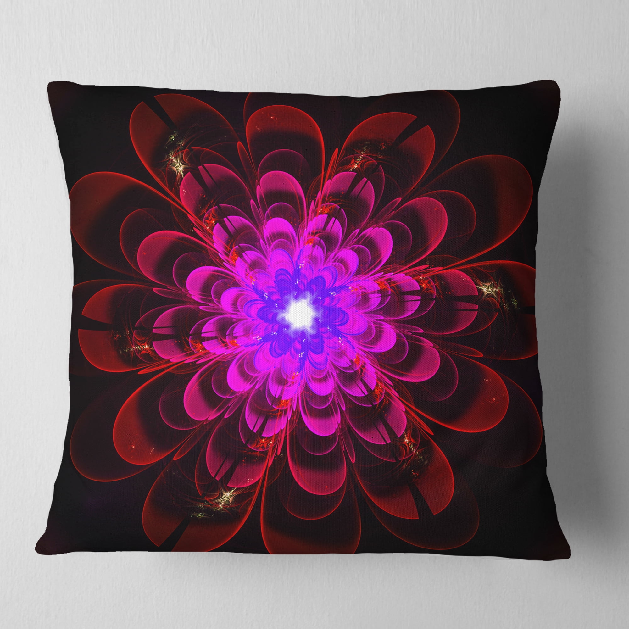 Designart 16" x 16" Red Polyester Throw Pillow