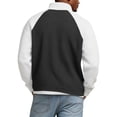 thumbnail image 6 of Havenx Mens 1/4 Zip Pullover Waffle Long Sleeve Shirt Stand Collar Textured Polo Sweaters Colorblock Patchwork Loose Fit Fashion Winter Stylish Comfort Sweatshirts,Black L, 6 of 7