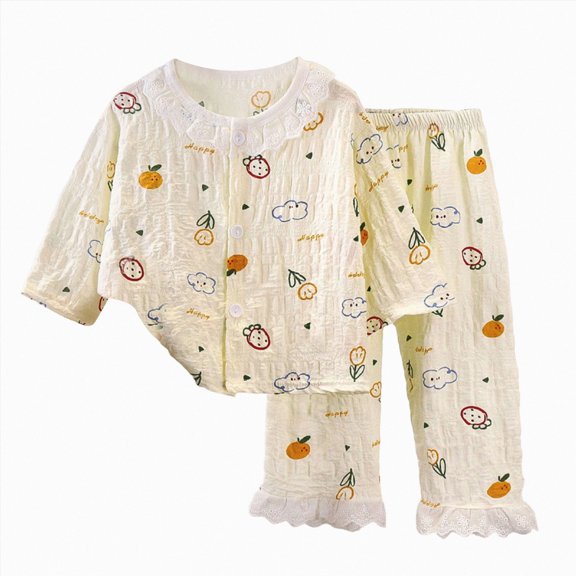 KPOPLK Girls Pajamas Clothes Fall Baby Girl Pjs Pants and Long Sleeve Shirt 2 Piece Sleepwear Button Down Outfit with Pockets Loung Sets Size 4-5 Years,Dark Purple
