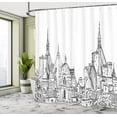 thumbnail image 5 of Ambesonne Modern Shower Curtain, Sketchy Art Landmark, 69"Wx70"L, Black and White, 5 of 5