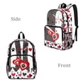 thumbnail image 2 of COEQINE Clear School Backpack for Girls, 17 Inch Transparent PVC Book Bag Heavy Duty See Through Bookbag for Women, Lightweight Travel Daypack for College Work, Red Black Paw Heart, 2 of 7