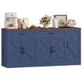 thumbnail image 6 of Homfa Farmhouse Buffet Cabinet with 2 Drawers, 70.9" W Kitchen Sideboard with 5 Doors & Adjustable Shelves for Kitchen Dining Room, Blue, 6 of 9