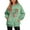 Mint Green, variant on Women's Christmas Letter Hooded Sweatshirt, Merry and Bright Design, Comfortable Long Sleeve Pullover for Women, Festive Holiday Wear,Light Gray,XL