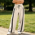 thumbnail image 2 of Tqcoqu Women's Baggy Wide Leg Pants Casual Drawstring Elastic Waisted Contrast Side Stripe Workout Y2K Track Pants,Women's S-XXL, 2 of 6