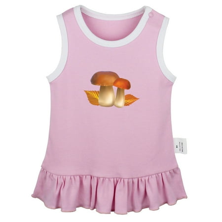 

Nature Mushroom Pattern Dresses For Baby Newborn Babies Skirts Infant Princess Dress 0-24M Kids Graphic Clothes (Pink Sleeveless Dresses 12-18 Months)