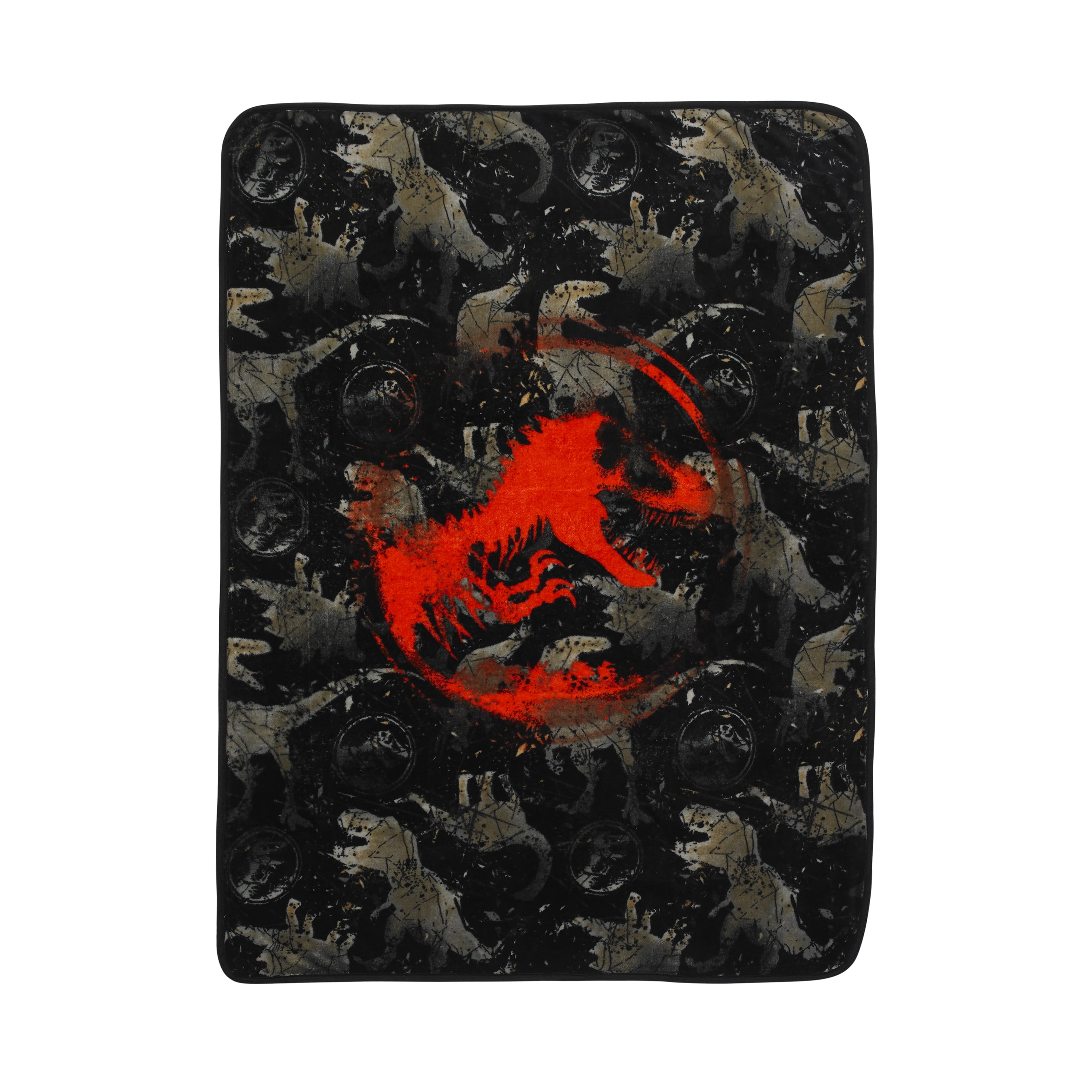 Jurassic World Kids Fleece Throw Blanket, 46 x 60, Black, Red, Universal