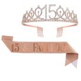 thumbnail image 1 of Conjunto de correas para el hombro con corona para fiesta de cumpleaños de 10, 13, 18, 21, 30, 40, 50, 60, 70 y 80 años, 1 of 6