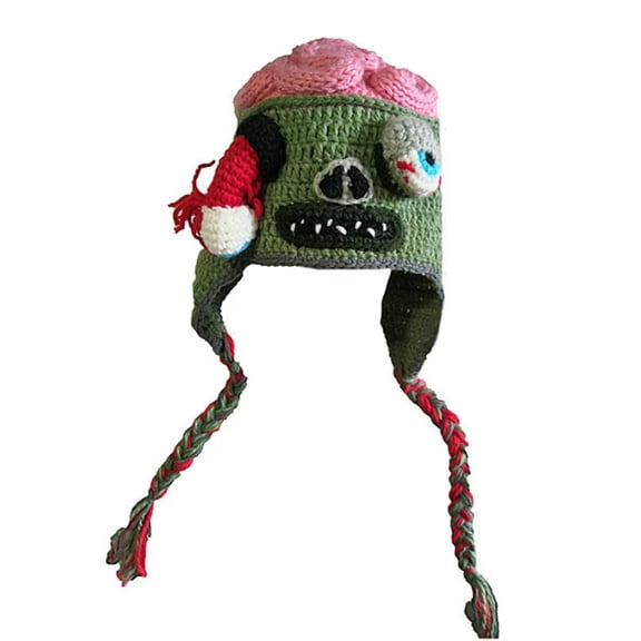 Funny Knitted Cap Tricky Eyes Headgear Wool Hat All-match Hat Ear for Outdoor Sport in Cold Wea