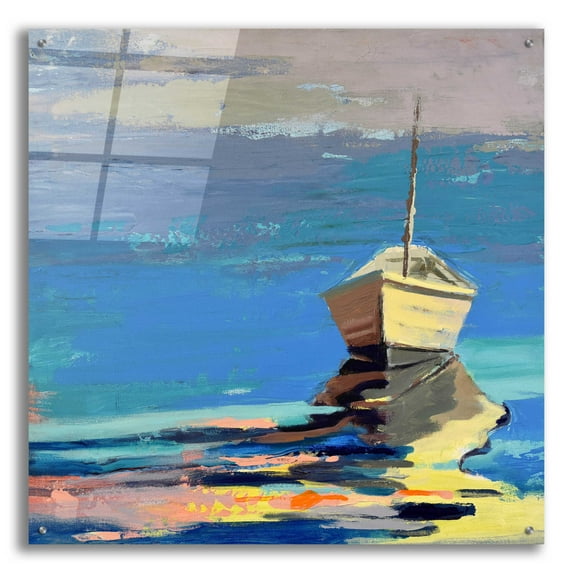 Epic Art 'Blue Bay' by Beth Forst, Acrylic Glass Wall Art, 36"x36"