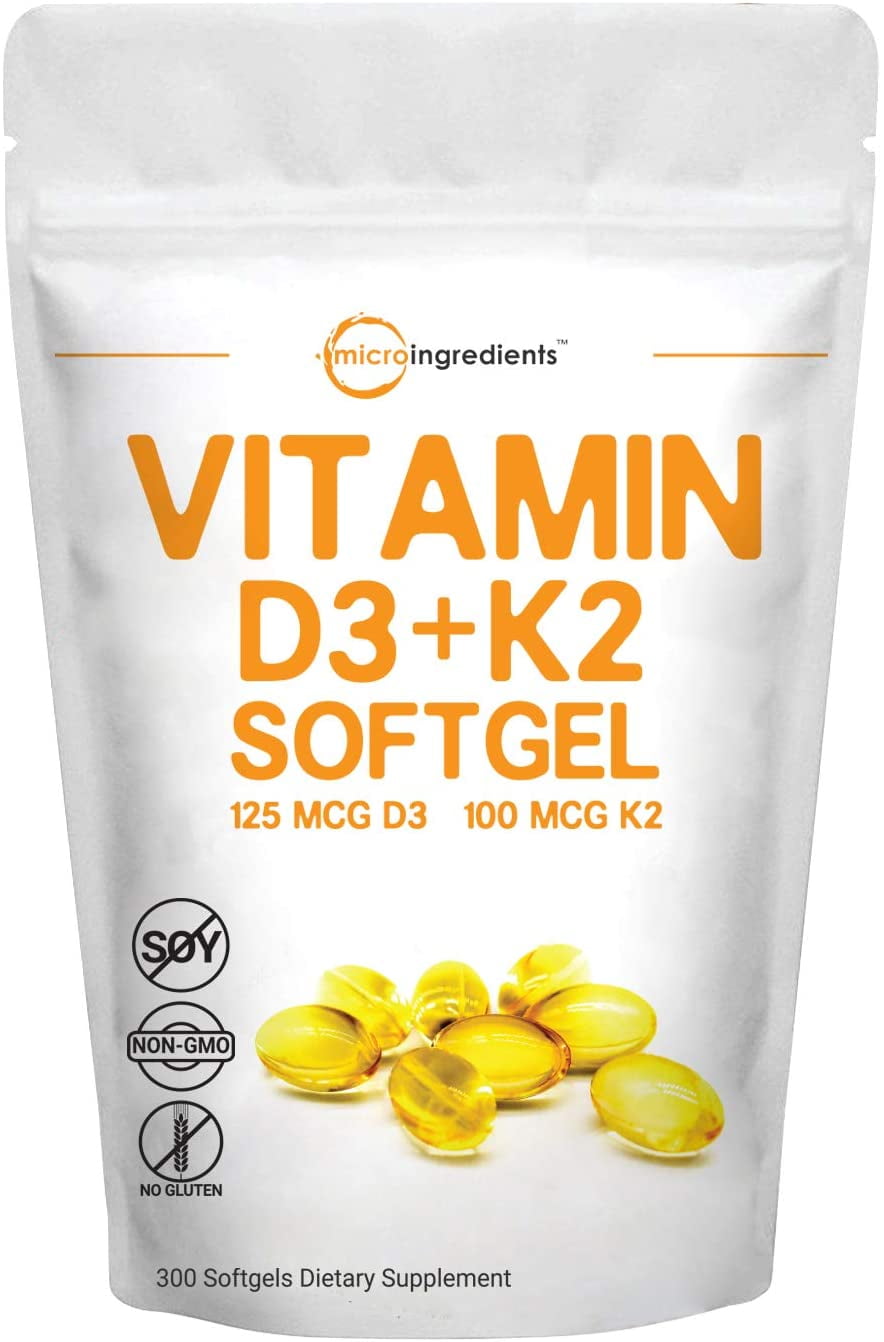 Micro Ingredients Vitamin D3 5000IU Plus K2, 300 Liquid ...