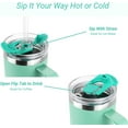 thumbnail image 4 of Drinco 40oz 30oz Tumbler with Handle Vacuum Insulated Stainless Steel-30oz Sage, 4 of 5