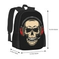thumbnail image 3 of XMXT Travel Laptop Backpack for School Work, Cartoon Headset Skull Print Large Capacity Bookbag Travel Bag Backpacks for Women Men, 3 of 9
