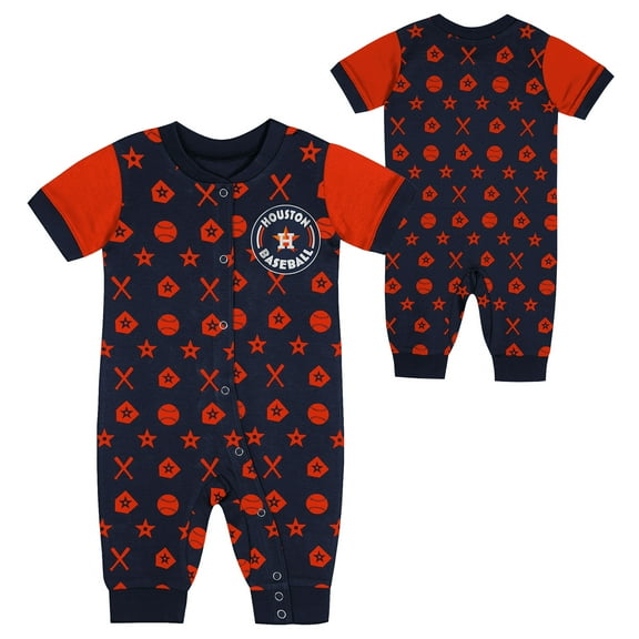 Newborn Navy Houston Astros Hard 90 Coveralls