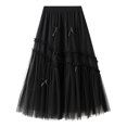 thumbnail image 4 of MuXiKeJi Clothes Women's Fashionable Mesh Midi Skirt with Elegant Bow Knot Detail and Pleated Design, 4 of 4