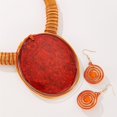 thumbnail image 3 of Bohemian Jewelry Big Round Resin Silver Tinfoil Pendant Necklace and Earring Set for Women Colorful Resin Bib Necklace and Earrings for Weddings Parties Everyday Wear, 3 of 3