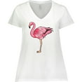 thumbnail image 3 of Inktastic Pink Flamingo Women's Plus Size V-Neck T-Shirt, 3 of 5