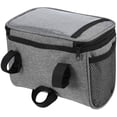 thumbnail image 2 of Bicycle handlebar bag isolated front pocket MTB handlebar bag Basket cooler bag with reflective stripes, 2 of 6