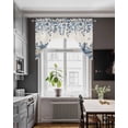 thumbnail image 3 of Blue Coastal Starfish Swag Valances for Windows, Small Curtains Drapes, Beach Nautical Shell Eucalyptus Rustic Kitchen Window Curtains Over Sink Window Treatment Valance for Bedroom/Bathroom 56"x36", 3 of 5