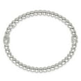thumbnail image 2 of Sterling Silver Polished Beaded Design 5.00mm Hinged Bangle, 2 of 3
