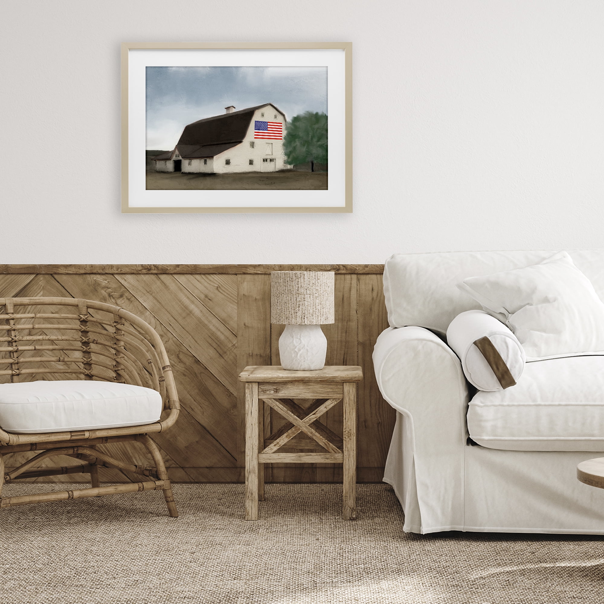 Stupell Industries American Barn Dreams Birch Framed Print Under Glass, design by Kim Allen