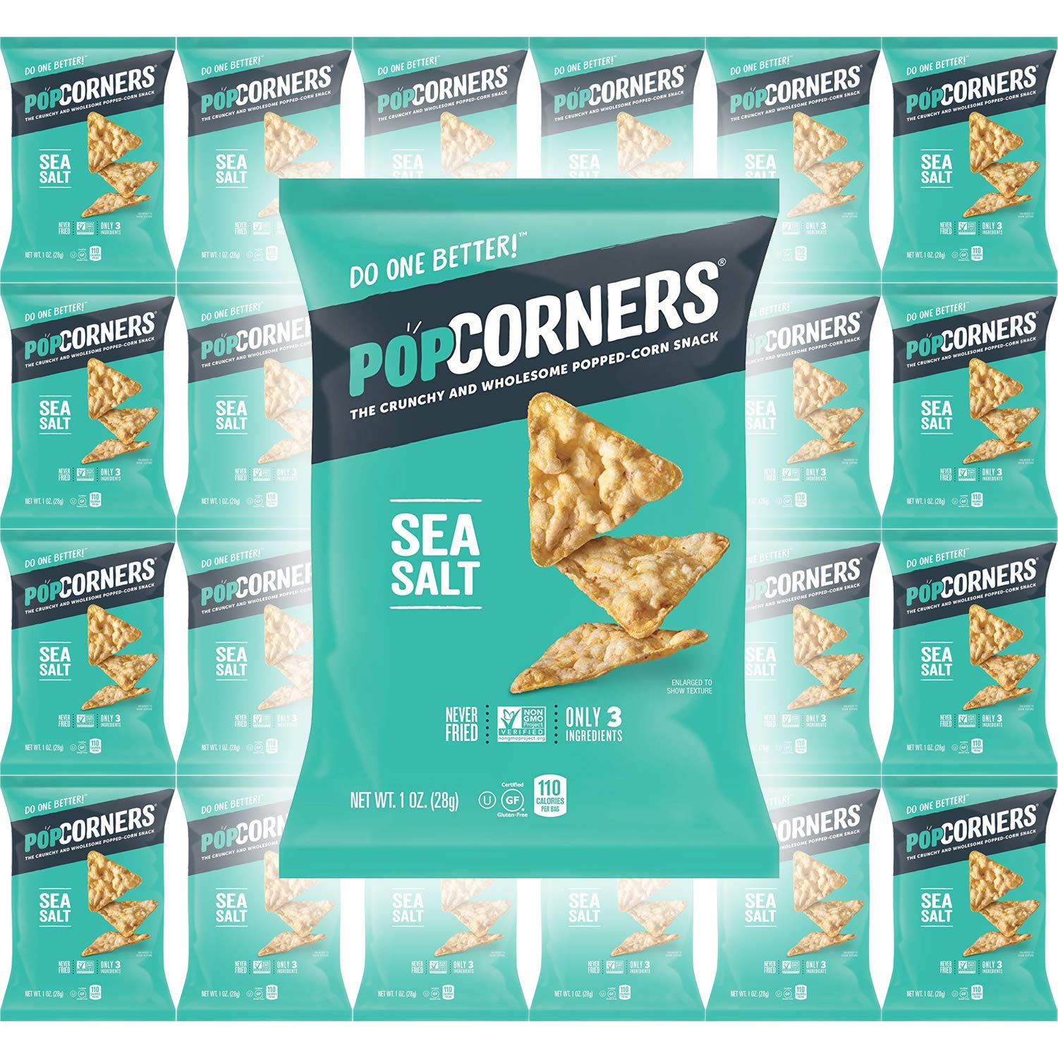 Salt of the Earth, Crispy and Crunchy Popped Corn Chips, Gluten-Free Snack, 1oz Bag (Pack of 24, Total of 24 Oz)