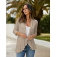 thumbnail image 6 of Zeagoo Women's Open Front 3/4 Sleeve Draped Ruffles Knit Cardigan, 6 of 6