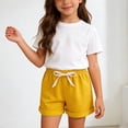 thumbnail image 2 of Cethrio Girls Cotton Athletic Shorts, Summer Elastic Waist Breathable 3 Piece Running Shorts Red Size 4-5 T, 2 of 4