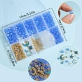 thumbnail image 6 of 1 Box 550pcs Blue Themed Beads Glass Beads Kit with Charms Round Crystal Loose Beads Moon Star Enamel Pendants Rhinestones Spacer Beads for Jewelry Making Supplies DIY Bracelet Necklace Craft, 6 of 6